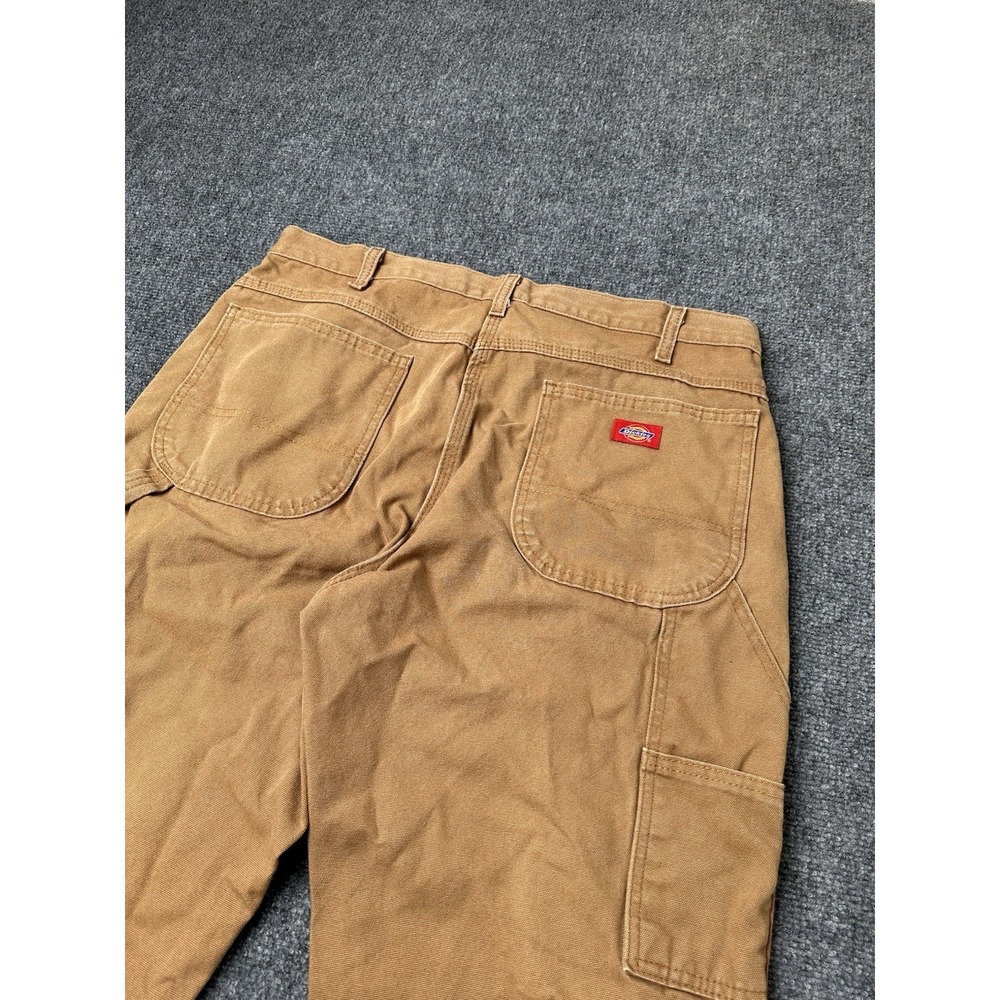 Mens Carpenter Pants Dickies Relaxed Fit Brown Duck Canvas, Size 36x30 - Picture 3 of 8